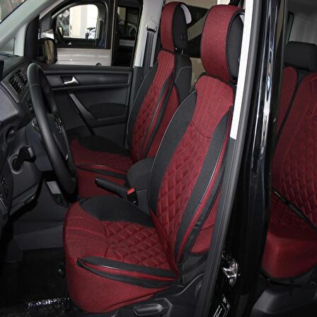 Chery Tiggo Lüx Oto Koltuk Minderi Ön Arka 5'li Set ELEGANCE Serisi KIRMIZI SİYAH