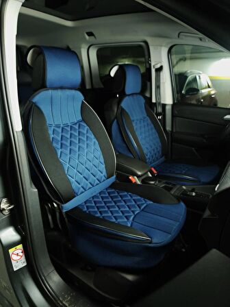 Volkswagen Amarok Lüx Oto Koltuk Minderi Ön Arka 5'li Set ELEGANCE Serisi MAVİ SİYAH