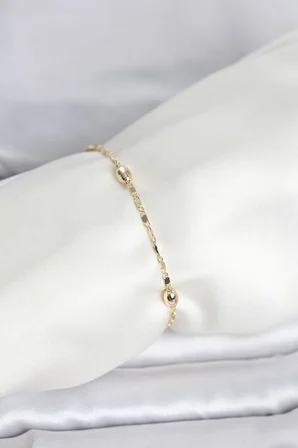 CM 14K Gold Renk Damla Topçuk Model Kadın Bileklik