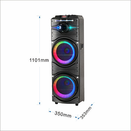 RGB Işıklı Kablosuz Hoparlör, Karaoke Mikrofonlu, Dev Sesli Dijital LED Göstergeli Parti Canavarı!