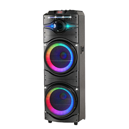 RGB Işıklı Kablosuz Hoparlör, Karaoke Mikrofonlu, Dev Sesli Dijital LED Göstergeli Parti Canavarı!