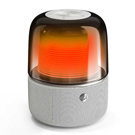Bluetooth Kablosuz Hoparlör RGB Işıklı ve 360° Stereo Sesle Taşınabilir Dış Mekan Eğlencesi BEYAZ