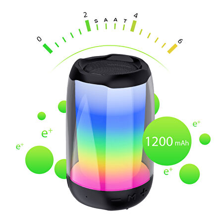 Taşınabilir RGB Aydınlatmalı Kablosuz Hoparlör 45mm Güçlü Ses, Uzun Pil Ömrüyle Sınırsız Eğlence