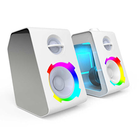 Taşınabilir RGB Işıklı Kablosuz Bluetooth Speaker Hoparlör Güçlü Ses 11 Farklı Renkli Işık Atmosferi
