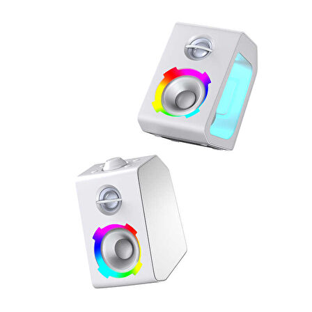 Taşınabilir RGB Işıklı Kablosuz Bluetooth Speaker Hoparlör Güçlü Ses 11 Farklı Renkli Işık Atmosferi