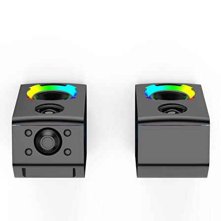 Taşınabilir RGB Işıklı Kablosuz Bluetooth Speaker Hoparlör Güçlü Ses 11 Farklı Renkli Işık Atmosferi
