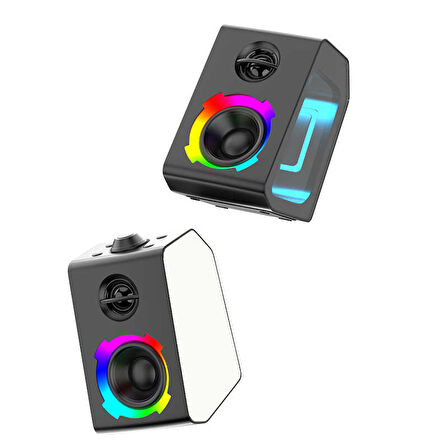 Taşınabilir RGB Işıklı Kablosuz Bluetooth Speaker Hoparlör Güçlü Ses 11 Farklı Renkli Işık Atmosferi