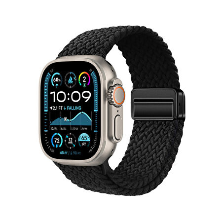 Apple Watch - SE/1/2/3 38mm İçin İpeksi Dokunuş Saat Kordonu Hasır Örgülü Şık ve Sportif Kordon