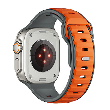 Apple Watch Ultra / Ultra2 49mm Silikon Kordon Hafif, Esnek ve Güvenli Kilit Mekanizmalı Kayış Band