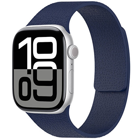 Apple Watch Ultra/Ultra2 49mm İçin Mıknatıslı Silikon Kordon Ultra Hafif, Şık Kabartma Desenli Kayış