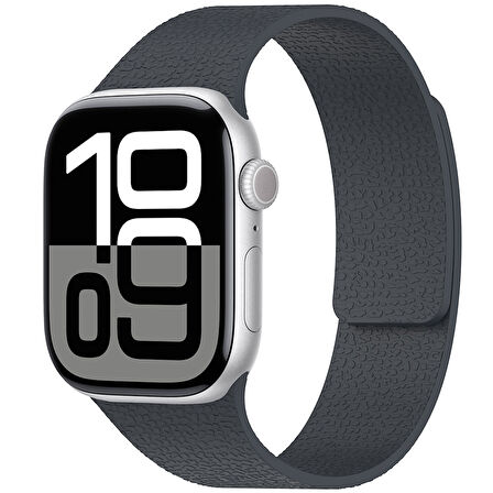 Apple Watch 7/8/9 45mm İçin Mıknatıslı Silikon Kordon Ultra Hafif, Şık Kabartma Desenli Kayış Band