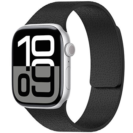 Apple Watch - SE/1/2/3 38mm İçin Mıknatıslı Silikon Kordon Ultra Hafif, Şık Kabartma Desenli Kayış