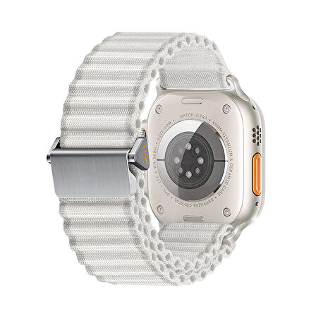 Apple Watch 1/2/3 Serisi 42mm Naylon Kumaş Hasır Örgülü Kordon Yoğun Dokumalı, Metal Tokalı Kayış