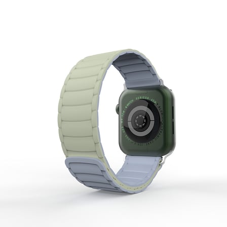 Apple Watch 1/2/3 Serisi 42mm Manyetik Silikon Kordon Çift Renkli Tasarım Güçlü Mıknatıslı Kapanış