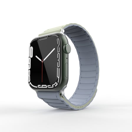 Apple Watch - SE/SE2/7/8/9 41mm Manyetik Silikon Kordon Çift Renkli Tasarım Güçlü Mıknatıslı Kapanış