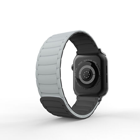 Apple Watch - SE/SE2/4/5/6 40mm Manyetik Silikon Kordon Çift Renkli Tasarım Güçlü Mıknatıslı Kapanış