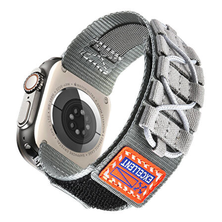 Apple Watch 7 / 8 / 9 45mm Naylon Kumaş Hasır Kordon Sportif, Şık, Cilt Dostu İnovatif Tasarım