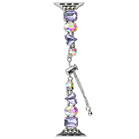 Apple Watch - SE/SE2/7/8/9 41mm Özel Parlak Taşlı Bileklik Kordon Saatine Zarafet ve Işıltı Kat. !