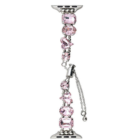 Apple Watch - SE/SE2/7/8/9 41mm Özel Parlak Taşlı Bileklik Kordon Saatine Zarafet ve Işıltı Kat. !