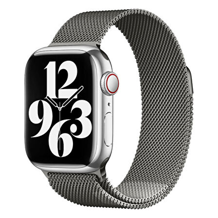 Apple Watch - se/2/3/4/5/6/7/8/9 Serisi 38mm 40mm 41mm Uyumlu Mıknatıslı, Örgü İşlemeli Metal Kordon
