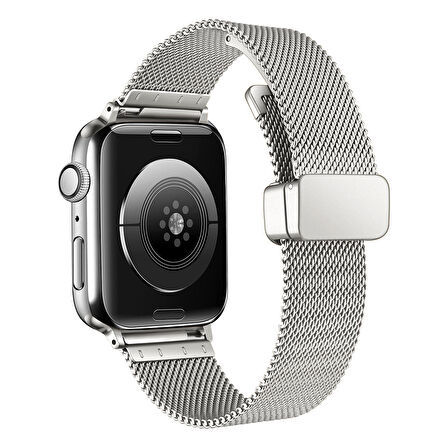 Apple Watch 2/3/4/5/6/7/8/9/se/ultra/ultra 2 Seri 42mm 44mm 45mm 49mm İçin Oto Klipsli Metal Kordon