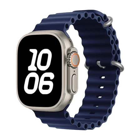 Apple Watch 2/3/4/5/6/7/8/9/se/ultra/ultra 2 Seri 42mm 44mm 45mm 49mm Uyumlu Dalgalı Silikon Kordon