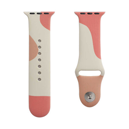 Apple Watch 2/3/4/5/6/7/8/9/se/ultra/ultra 2 Seri 42mm 44mm 45mm 49mm Uyumlu Desenli Silikon Kordon