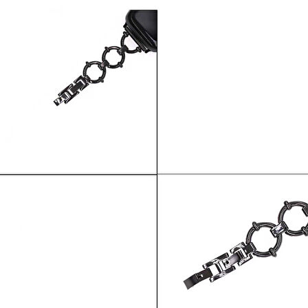 Apple Watch - se/2/3/4/5/6/7/8/9 Seri 38mm Serisi 40mm 41mm İçin Halka Gövde Tasarımlı Metal Kordon