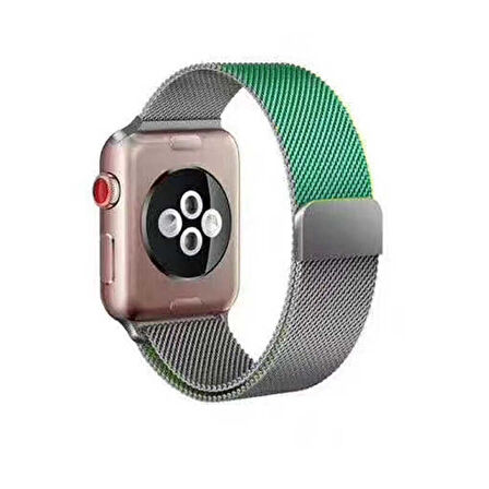 Apple Watch - se/2/3/4/5/6/7/8/9 Seri 38mm Serisi 40mm 41mm - Metal Hasır Örgülü Mıknatıslı Kordon