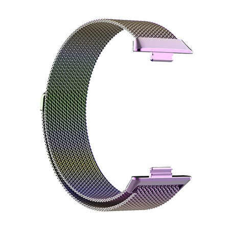 Huawei Watch Fit 4 Pro / Fit 4 / Fit 3 Uyumlu Metal Tel Görgü İşlemeli Dayanıklı Manyetik Kordon