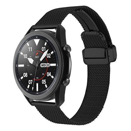 Huawei Watch GT2/ GT2 Pro/GT3 / GT4 / GT5 / GT5 Pro 46mm İçin Otomatik Klipsli Metal İşlemeli Kordon