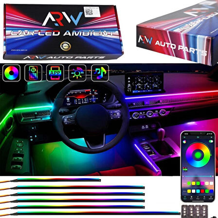 Hyundai Santa Fe Uyumlu 64 Renk 210 Mod Animasyonlu Araç İçi Ambiyans Led Aydınlatma