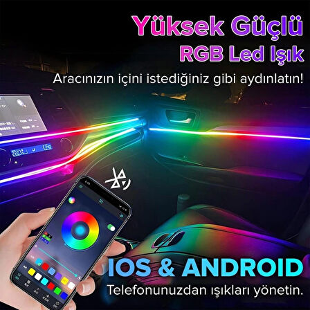 Nissan Rally Road Uyumlu 64 Renk 210 Mod Animasyonlu Araç İçi Ambiyans Led Aydınlatma