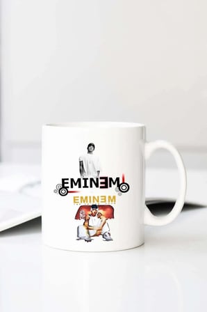 Eminem Hoodies Hip Hop 2 Baskılı 330 ml Porselen Kupa Bardak (123472-3)