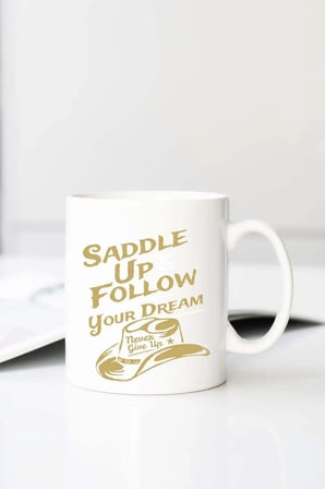 Follow Your Dream Baskılı 330 ml Porselen Kupa Bardak (123517-1)