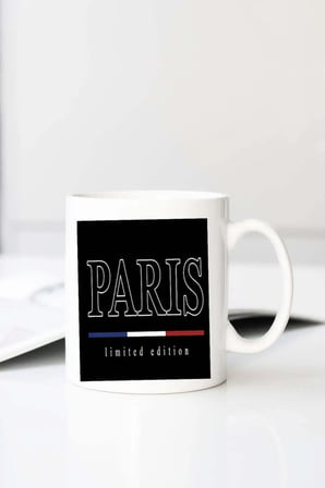 B Y K Paris Bask L Baskılı 330 ml Porselen Kupa Bardak (123536-1)