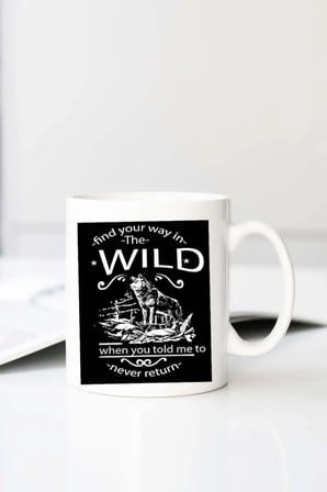 Find Your Way In The Wild Baskılı 330 ml Porselen Kupa Bardak (123686-1)