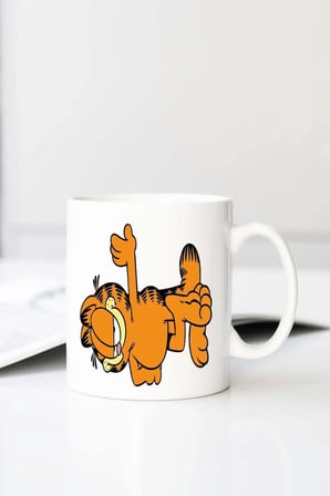 Garfield Baskılı 330 ml Porselen Kupa Bardak (123769-1)