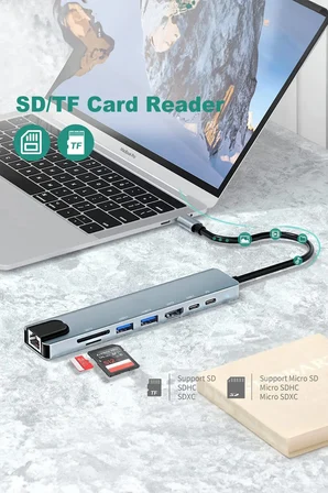 Notebook Laptop Dizüstü Bilgisayarlar İçin USB Bağlantı İstasyonu Giriş Çoklayıcı Dönüştürücü