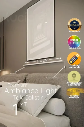 Led Abajur Aplik Gece Lambası Rgb Lambader 16 Renkli Uzaktan Kumandalı Işık 4 Animasyonlu
