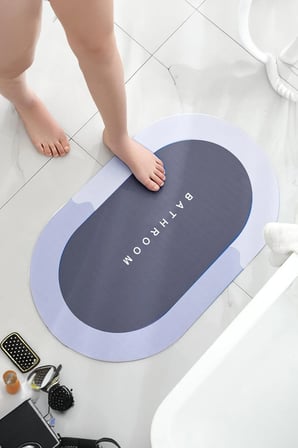Süper Emici Oval Banyo Paspası Yüksek Su Emiş Gücü Kaydırmaz Paspas