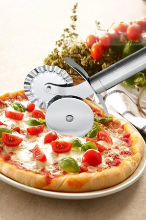 Bıçak Kolayca Kesim Yapın Düz Ve Temiz Kesim  Çift Taraflı Pizza Kesici