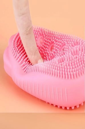 Banyo Kesesi Silikon Sünger Kolay Taşınabilir Fırçalı Seyahat Tipi Banyo Süngeri