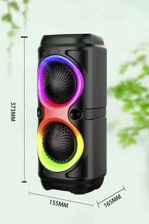 Çift Hoparlörlü Bluetooth 5.0 Bağlantılı Güçlü Ses Uzun Süre Şarj Süresi Kaliteli Ses RGB Ledli