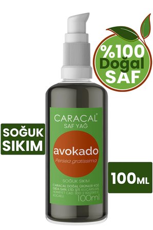 Caracal Avokado Yağı Soğuk Sıkım 100ml Avocado Persea Gratissima Avakado Yağı