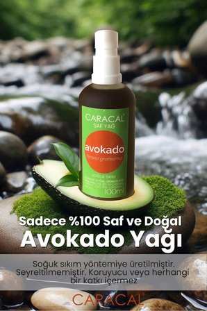 Caracal Avokado Yağı Soğuk Sıkım 100ml Avocado Persea Gratissima Avakado Yağı