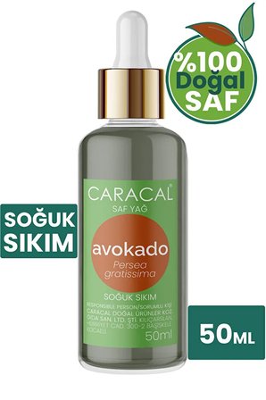 Caracal Avokado Yağı Soğuk Sıkım 50ml Avakado Yağı Persea Gratissima Avocado Oil