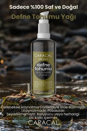 Caracal Defne Tohumu Yağı 100 ml  Laurus Nobilis Fruit Oil Geleneksel Kaynatma Posasız