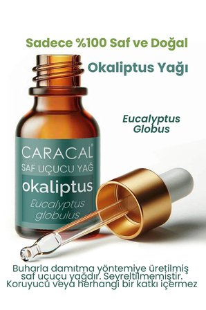 Caracal Saf Okaliptus Yağı Doğal Okaliptus Uçucu Yağı 10 ml Okaliptüs Yağı