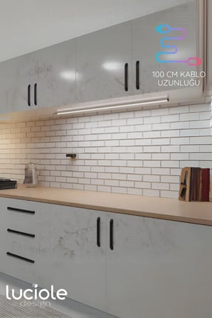 Mutfak tezgah altı led ışık bar aç kapa beyaz yapışkanlı 1 metre - lambader Lbeyaz6